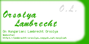 orsolya lambrecht business card